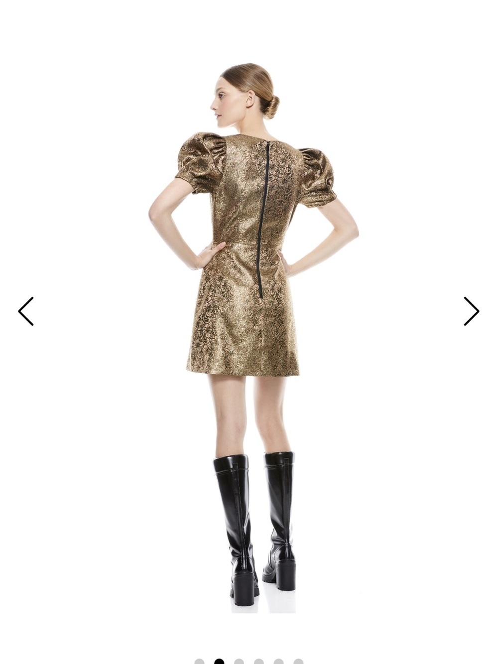Alice + Olivia Kalen Puff Sleeve Mini Dress - Bronze View 2